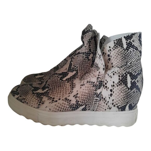 J Slides Snake Print High-Top Sneakers - Picture 1 of 4